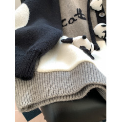 可愛熊貓連帽毛衣衛衣開衫外套女秋冬2025新款寬松慵懶風高級感