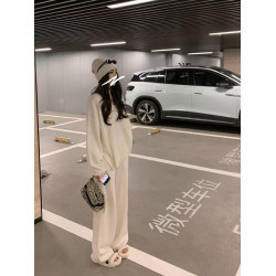 慵懶溫柔系穿搭針織套裝秋冬新款高級感時尚氣質毛衣濶腿褲兩件套