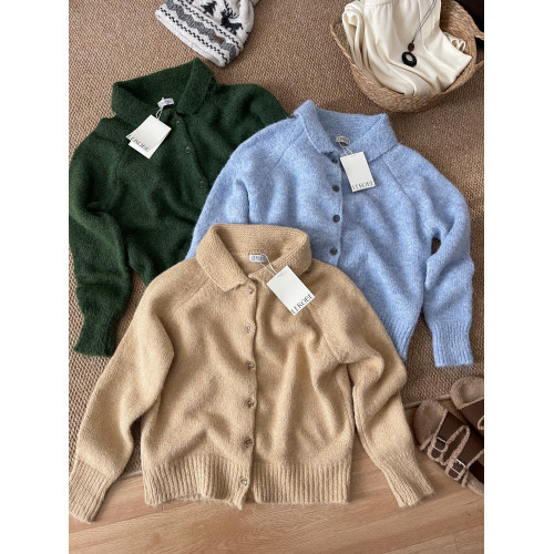 顔色超美!韓代@lero*e美娜家 冬日情書~10%羊毛復古翻領毛衣外套 顔色超美!韓代@lero*e美娜家 冬日情書~10%羊毛復古翻領毛衣外套