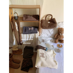 韓版時尚豹紋蝴蝶結圓領長袖衛衣女秋冬寬松休閒百搭減齡套頭上衣