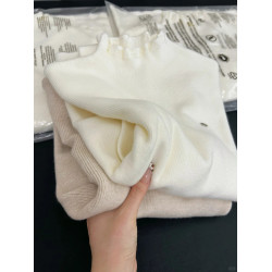 絕美半高領蕾絲針織衫女秋冬洋氣曡穿木耳邊內搭打底上衣軟糯毛衣