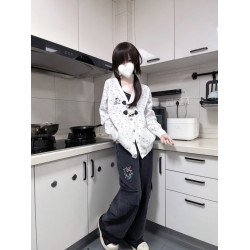 空氣列車 古早感碎星星牛角釦毛衣開衫小幽靈刺綉亞文化原創設計