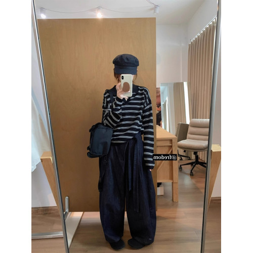 高級感條紋v領Polo針織衫女秋季老錢風翻領毛衣內搭2025秋冬上衣 高級感條紋v領Polo針織衫女秋季老錢風翻領毛衣內搭2025秋冬上衣