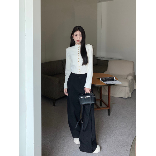 黑色小香風外套女早春氣質高級上衣修身毛衣長袖短款針織開衫外搭