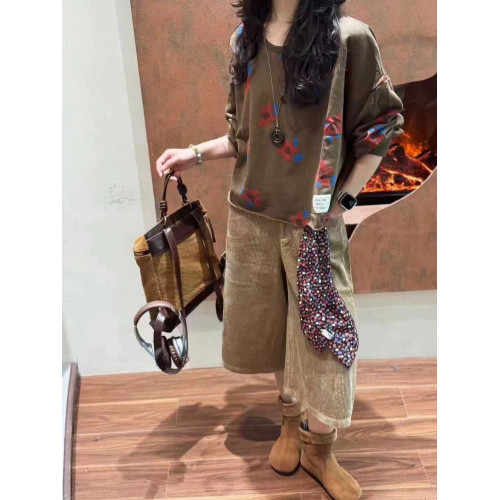 歐版時尚毛圈衛衣女2025秋季新款寬松圓領寬松印花蝙蝠衫長袖上衣 歐版時尚毛圈衛衣女2025秋季新款寬松圓領寬松印花蝙蝠衫長袖上衣