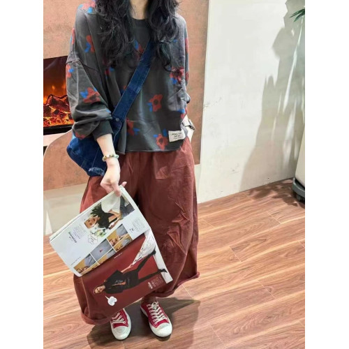 歐版時尚毛圈衛衣女2025秋季新款寬松圓領寬松印花蝙蝠衫長袖上衣 歐版時尚毛圈衛衣女2025秋季新款寬松圓領寬松印花蝙蝠衫長袖上衣