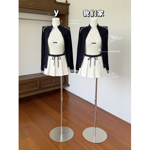 玖月伍 | 早秋設計感小衆針織拉鍊上衣女修身減齡長袖外套