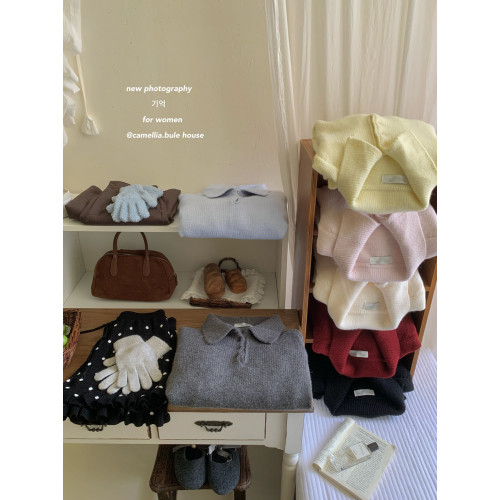 溫柔奶油系顯白polo翻領文藝復古套頭毛衣女秋冬軟糯外穿減齡上衣 溫柔奶油系顯白polo翻領文藝復古套頭毛衣女秋冬軟糯外穿減齡上衣