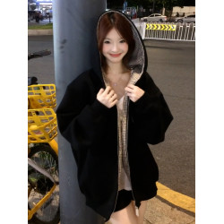 美式復古格紋連帽衛衣外套女2025新款爆款早秋韓系穿搭巨好看上衣