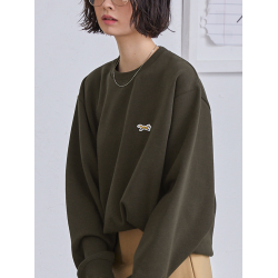 狐狸刺綉套頭合作款秋冬男女款圓領衛衣絨衣寬松廓形日單原單