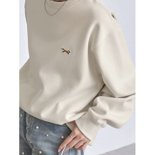 狐狸刺綉套頭合作款秋冬男女款圓領衛衣絨衣寬松廓形日單原單 狐狸刺綉套頭合作款秋冬男女款圓領衛衣絨衣寬松廓形日單原單