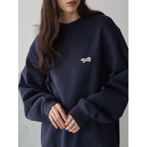 狐狸刺綉套頭合作款秋冬男女款圓領衛衣絨衣寬松廓形日單原單 狐狸刺綉套頭合作款秋冬男女款圓領衛衣絨衣寬松廓形日單原單