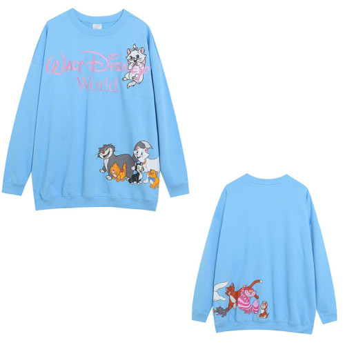 樂園卡通動漫重工刺綉寬松大版樂園款圓領長袖毛圈長袖衛衣 樂園卡通動漫重工刺綉寬松大版樂園款圓領長袖毛圈長袖衛衣