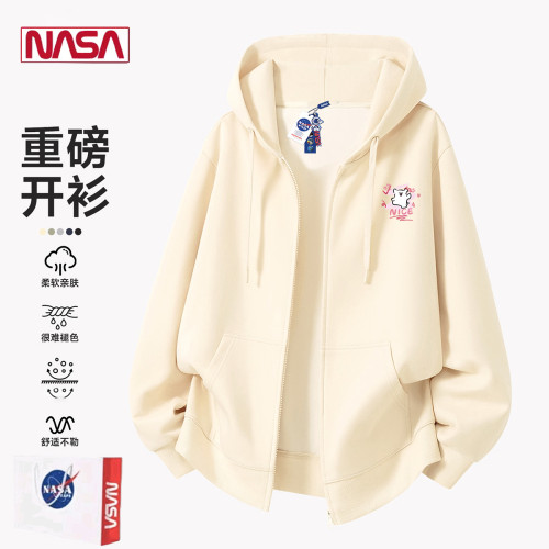 NASA聯名線條小狗衛衣開衫外套女士連帽2025新款爆款加絨拉鍊上衣 NASA聯名線條小狗衛衣開衫外套女士連帽2025新款爆款加絨拉鍊上衣