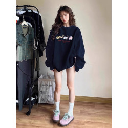 巨好看的chic衛衣女春秋2025新款爆款寬松慵懶風冬季加絨無帽上衣