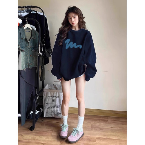 巨好看的chic衛衣女春秋2025新款爆款寬松慵懶風冬季加絨無帽上衣 巨好看的chic衛衣女春秋2025新款爆款寬松慵懶風冬季加絨無帽上衣