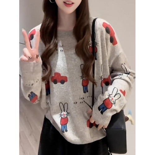 大碼女裝灰色長袖圓領毛衣秋季新款上衣微胖mm寬松顯瘦內搭打底衫 大碼女裝灰色長袖圓領毛衣秋季新款上衣微胖mm寬松顯瘦內搭打底衫