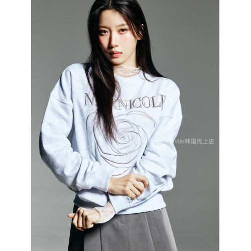 韓國潮牌nicknicole衛衣圓領純棉寬松新款春秋長袖上衣衫男女情侶 韓國潮牌nicknicole衛衣圓領純棉寬松新款春秋長袖上衣衫男女情侶