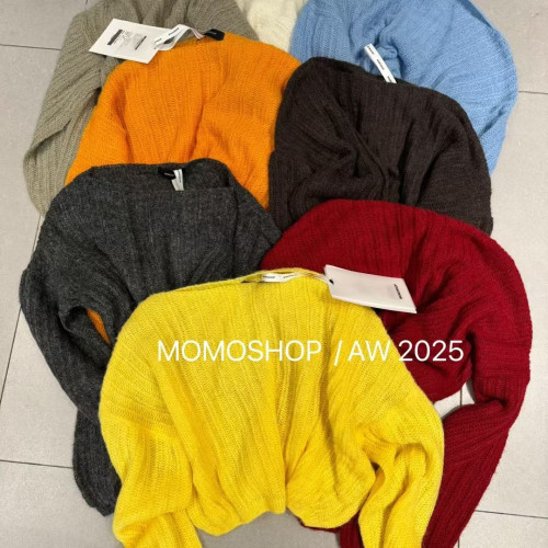 2025秋款韓版設計小衆簡約慵懶風斜肩針織衫毛衣百搭長袖上衣