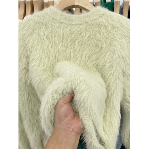 秋冬氣質高級感水貂毛軟糯毛茸茸短款毛衣女春秋甜辣小短款上衣