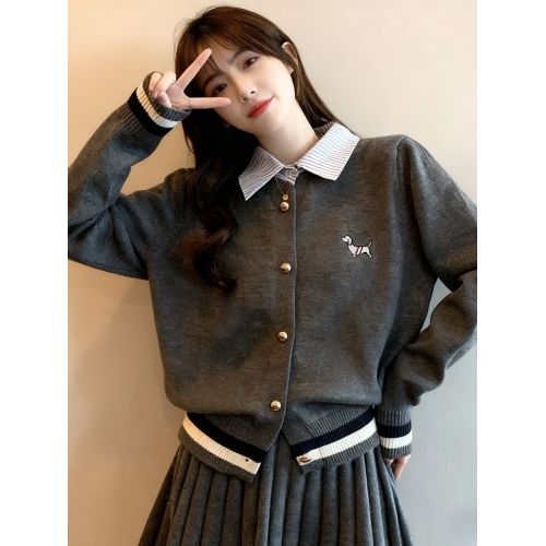 韓系早秋超火穿搭套裝女2025新款學院風灰色針織毛衣半身裙兩件套 韓系早秋超火穿搭套裝女2025新款學院風灰色針織毛衣半身裙兩件套