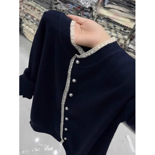 溫柔風蕾絲花邊針織開衫洋氣百搭長袖毛衣2025秋季別致減齡上衣女 溫柔風蕾絲花邊針織開衫洋氣百搭長袖毛衣2025秋季別致減齡上衣女