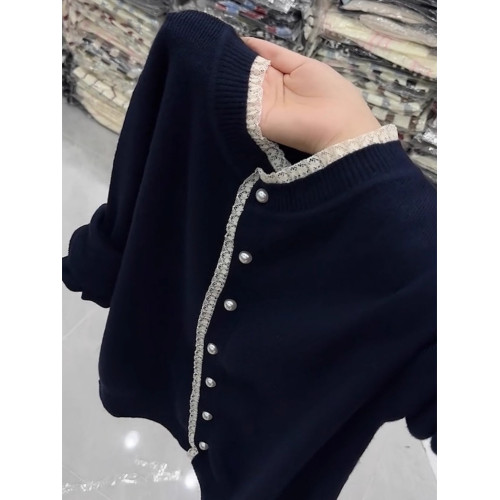 溫柔風蕾絲花邊針織開衫洋氣百搭長袖毛衣2025秋季別致減齡上衣女 溫柔風蕾絲花邊針織開衫洋氣百搭長袖毛衣2025秋季別致減齡上衣女