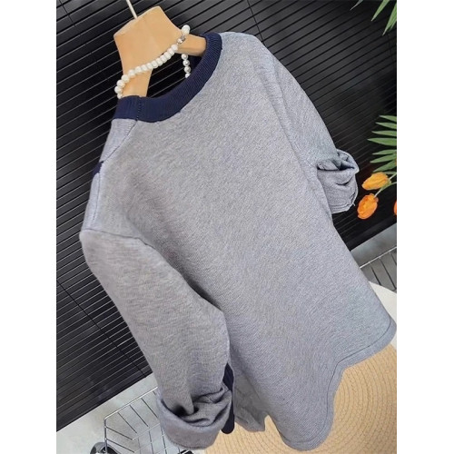 早春假兩件拼接針織衫女2026秋季新款大碼微胖MM顯瘦長袖圓領上衣