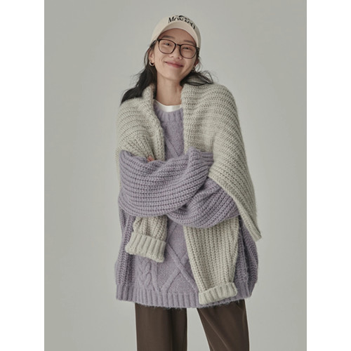 秋冬季松弛感寬松復古套頭麻花加厚單外穿內搭毛衣針織衫女慵懶風 秋冬季松弛感寬松復古套頭麻花加厚單外穿內搭毛衣針織衫女慵懶風