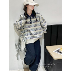 女童秋裝衛衣套裝2025新款初中生女孩春秋衣服polo衫工裝褲兩件套