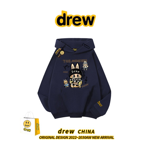 drew美式潮牌卡通拉布布連帽加絨衛衣女男學生高街情侶款百搭外套 drew美式潮牌卡通拉布布連帽加絨衛衣女男學生高街情侶款百搭外套