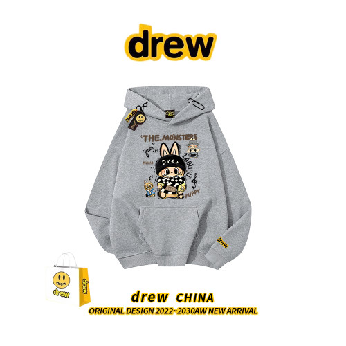 drew美式潮牌卡通拉布布連帽加絨衛衣女男學生高街情侶款百搭外套 drew美式潮牌卡通拉布布連帽加絨衛衣女男學生高街情侶款百搭外套