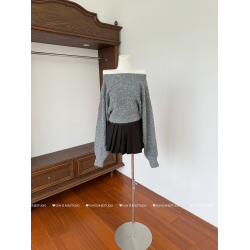 玖月伍【慵懶鬼馬】秋季韓系羊毛針織衫女蝙蝠袖長袖毛衣百搭上衣