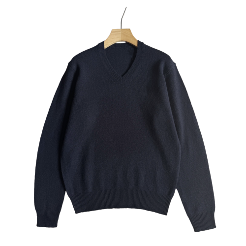 妞妞家秋季新品女士簡約復古學院風V領羊毛長袖百搭針織衫8188