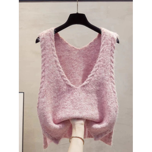 2025春秋新款韓版V領針織馬甲女曡穿毛衣坎肩外穿馬夾背心上衣