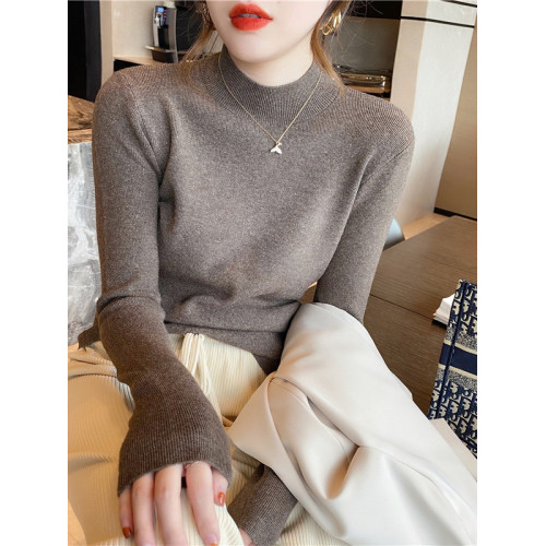 半高領打底衫女秋冬2025新款針織衫百搭洋氣長袖內搭修身上衣服潮