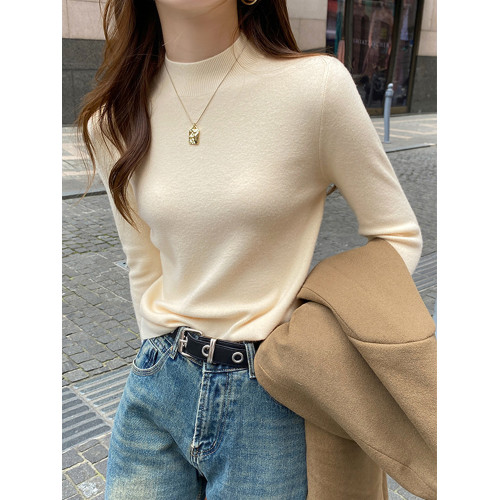 半高領打底衫女秋冬2025新款針織衫百搭洋氣長袖內搭修身上衣服潮