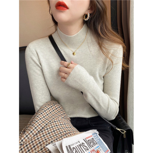 半高領打底衫女秋冬2025新款針織衫百搭洋氣長袖內搭修身上衣服潮