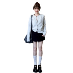 韓系休閒慵嬾風灰色針織開衫女秋季2025新款氣質顯瘦外搭長袖上衣