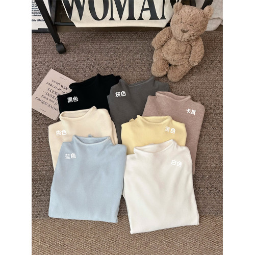 半高領藍色打底衫小衆內搭針織衫毛衣女冬季百搭顯瘦長袖單穿上衣