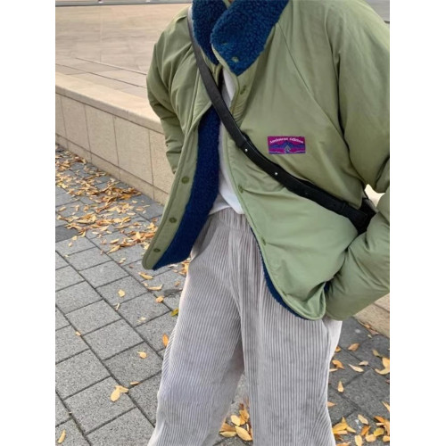 韓國chic秋冬復古小衆兩面穿小標簽設計寬松百搭長袖羊羔毛外套女