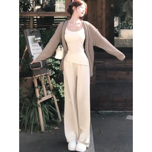 慵嬾松弛感韓系毛衣外套針織開衫女2025春秋季新款寬鬆溫柔風上衣