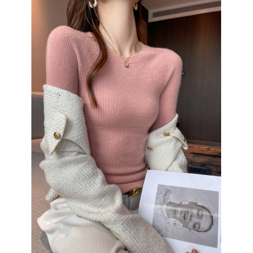 膚感細膩~無縫一體圓領針織衫毛衣女秋冬修身長袖打底衫緊身內搭 膚感細膩~無縫一體圓領針織衫毛衣女秋冬修身長袖打底衫緊身內搭