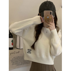 白色短款毛衣女2025秋冬季新款內搭打底衫外穿寬松高級小個子上衣