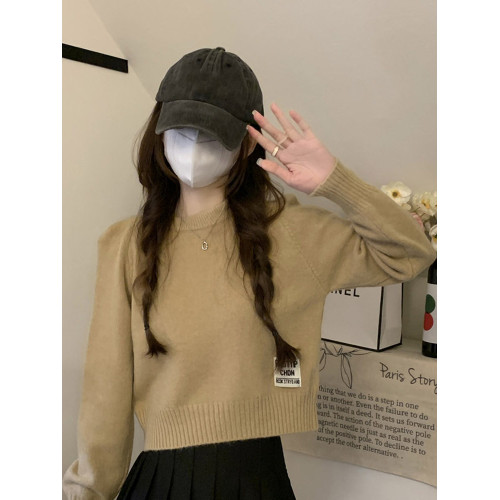 白色短款毛衣女2025秋冬季新款內搭打底衫外穿寬松高級小個子上衣