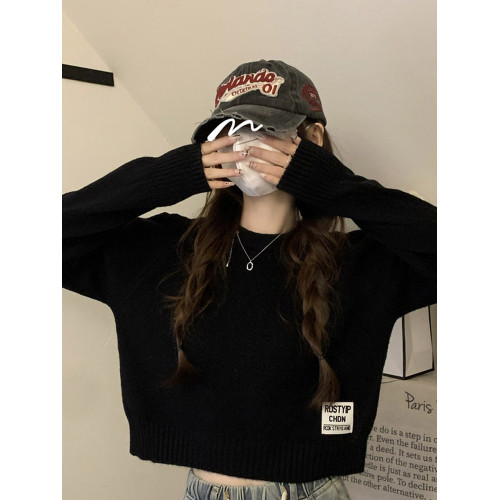 白色短款毛衣女2025秋冬季新款內搭打底衫外穿寬松高級小個子上衣