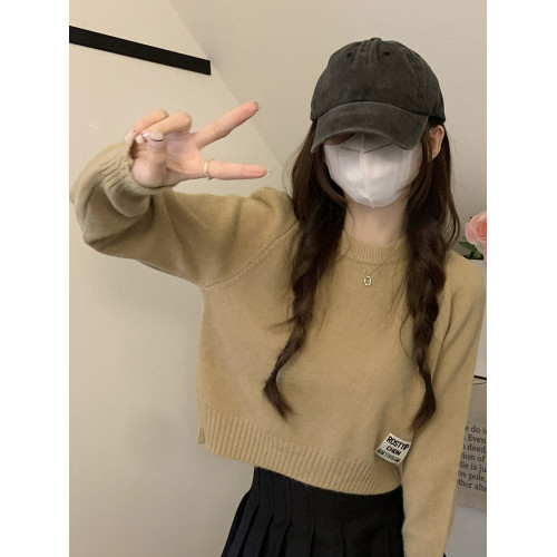 白色短款毛衣女2025秋冬季新款內搭打底衫外穿寬松高級小個子上衣