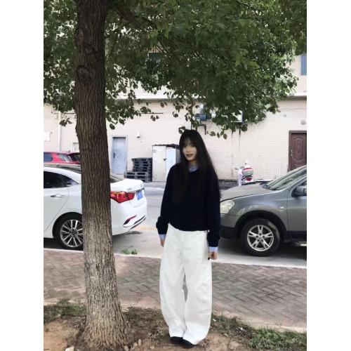 假兩件撞色拼接襯衫領針織衫上衣高級感早秋季短款慵懶風開衫毛衣