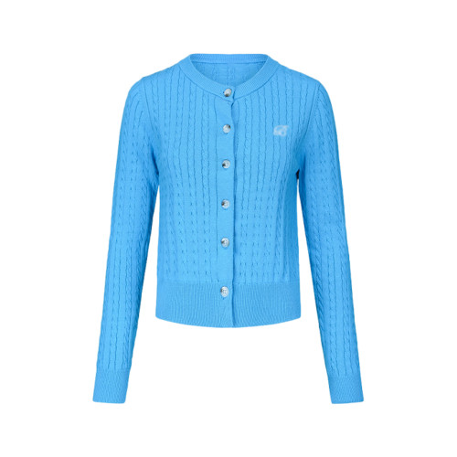 韓系慵懶風復古藍色針織開衫外套女2025新款秋冬氣質修身短款上衣 韓系慵懶風復古藍色針織開衫外套女2025新款秋冬氣質修身短款上衣