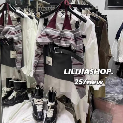 十三行秋季新款韓版時尚百搭顯瘦掛脖假兩件撞色條紋針織女小個子